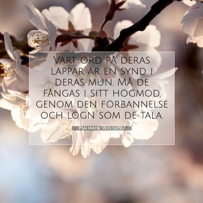 Picture 07 - Psaltaren 59:13 SV1917 - Vart ord på deras läppar är en synd i deras - Bible Verse Picture