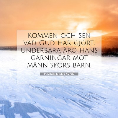 Picture 07 - Psaltaren 66:5 SV1917 - Kommen och sen vad Gud har gjort; underbara äro - Bible Verse Picture