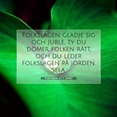 Picture 07 - Psaltaren 67:5 SV1917 - Folkslagen glädje sig och juble, ty du dömer - Bible Verse Picture