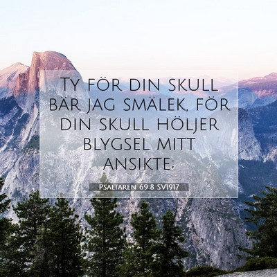 Picture 07 - Psaltaren 69:8 SV1917 - Ty för din skull bär jag smälek, för din - Bible Verse Picture