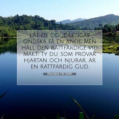 Picture 07 - Psaltaren 7:10 SV1917 - Låt de ogudaktigas ondska få en ände, men - Bible Verse Picture