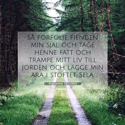 Picture 07 - Psaltaren 7:6 SV1917 - så förfölje fienden min själ och tage henne - Bible Verse Picture