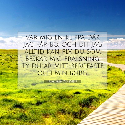 Picture 07 - Psaltaren 71:3 SV1917 - Var mig en klippa där jag får bo, och dit jag - Bible Verse Picture