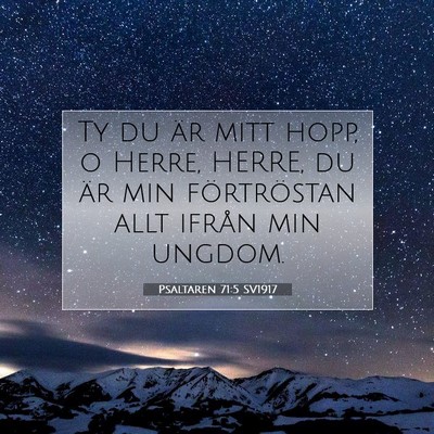 Picture 07 - Psaltaren 71:5 SV1917 - Ty du är mitt hopp, o Herre, HERRE, du är min - Bible Verse Picture