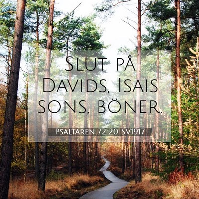Picture 07 - Psaltaren 72:20 SV1917 - Slut på Davids, Isais sons, - Bible Verse Picture