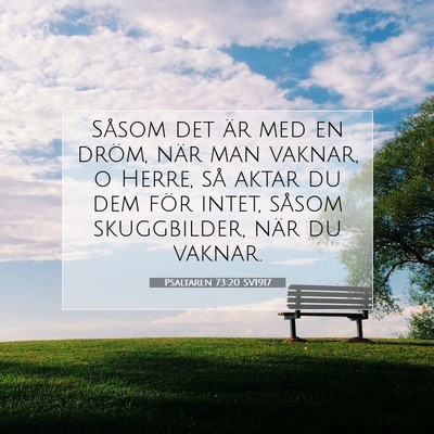 Picture 07 - Psaltaren 73:20 SV1917 - Såsom det är med en dröm, när man vaknar, o - Bible Verse Picture