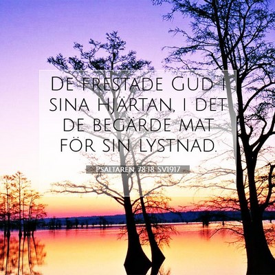 Picture 07 - Psaltaren 78:18 SV1917 - De frestade Gud i sina hjärtan, i det de - Bible Verse Picture
