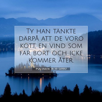 Picture 07 - Psaltaren 78:39 SV1917 - Ty han tänkte därpå att de voro kött, en vind - Bible Verse Picture