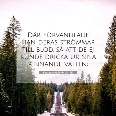 Picture 07 - Psaltaren 78:44 SV1917 - Där förvandlade han deras strömmar till blod, - Bible Verse Picture