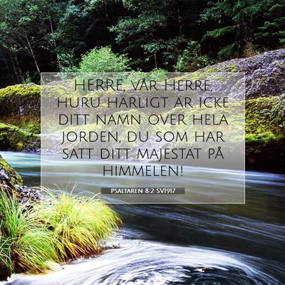 Picture 07 - Psaltaren 8:2 SV1917 - HERRE, vår Herre, huru härligt är icke ditt - Bible Verse Picture
