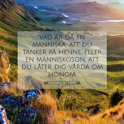 Picture 07 - Psaltaren 8:5 SV1917 - vad är då en människa, att du tänker på - Bible Verse Picture