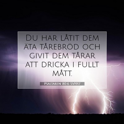 Picture 07 - Psaltaren 80:6 SV1917 - Du har låtit dem äta tårebröd och givit dem - Bible Verse Picture