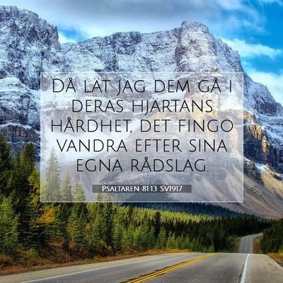 Picture 07 - Psaltaren 81:13 SV1917 - Då lät jag dem gå i deras hjärtans hårdhet, - Bible Verse Picture