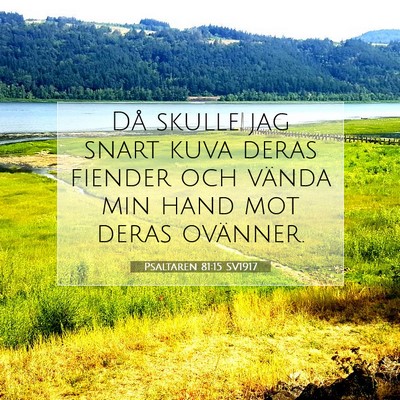 Picture 07 - Psaltaren 81:15 SV1917 - Då skulle jag snart kuva deras fiender och - Bible Verse Picture
