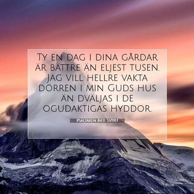 Picture 07 - Psaltaren 84:11 SV1917 - Ty en dag i dina gårdar är bättre än eljest - Bible Verse Picture