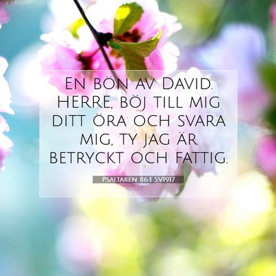 Picture 07 - Psaltaren 86:1 SV1917 - En bön av David. HERRE, böj till mig ditt öra - Bible Verse Picture