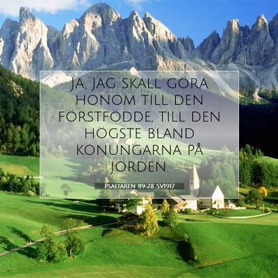 Picture 07 - Psaltaren 89:28 SV1917 - Ja, jag skall göra honom till den förstfödde, - Bible Verse Picture