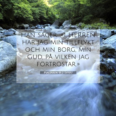 Picture 07 - Psaltaren 91:2 SV1917 - han säger: »I HERREN har jag min tillflykt och - Bible Verse Picture