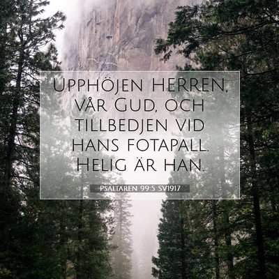 Picture 07 - Psaltaren 99:5 SV1917 - Upphöjen HERREN, vår Gud, och tillbedjen vid - Bible Verse Picture