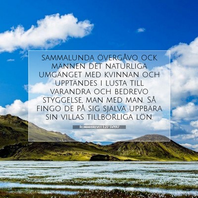 Picture 07 - Romarbrevet 1:27 SV1917 - sammalunda övergåvo ock männen det naturliga - Bible Verse Picture