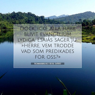 Picture 07 - Romarbrevet 10:16 SV1917 - Dock, icke alla hava blivit evangelium lydiga. - Bible Verse Picture