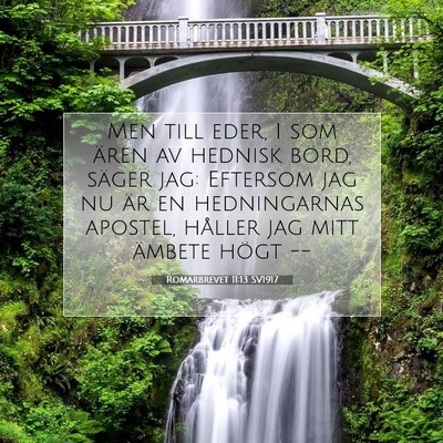 Picture 07 - Romarbrevet 11:13 SV1917 - Men till eder, I som ären av hednisk börd, - Bible Verse Picture