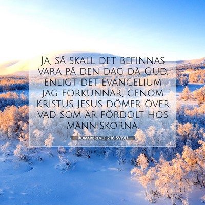 Picture 07 - Romarbrevet 2:16 SV1917 - Ja, så skall det befinnas vara på den dag då - Bible Verse Picture