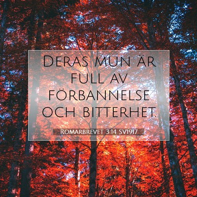 Picture 07 - Romarbrevet 3:14 SV1917 - Deras mun är full av förbannelse och - Bible Verse Picture