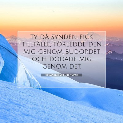 Picture 07 - Romarbrevet 7:11 SV1917 - ty då synden fick tillfälle, förledde den mig - Bible Verse Picture
