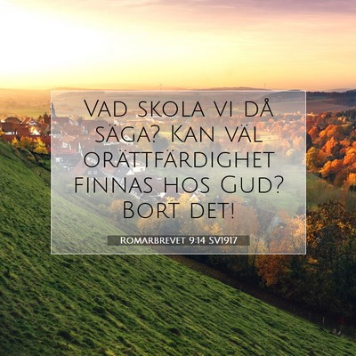 Picture 07 - Romarbrevet 9:14 SV1917 - Vad skola vi då säga? Kan väl orättfärdighet - Bible Verse Picture