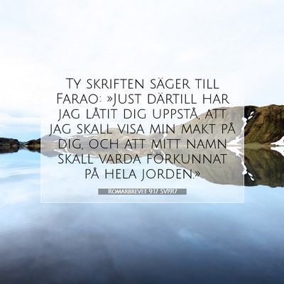 Picture 07 - Romarbrevet 9:17 SV1917 - Ty skriften säger till Farao: »Just därtill - Bible Verse Picture