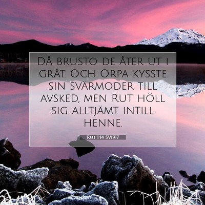 Picture 07 - Rut 1:14 SV1917 - Då brusto de åter ut i gråt. Och Orpa kysste - Bible Verse Picture