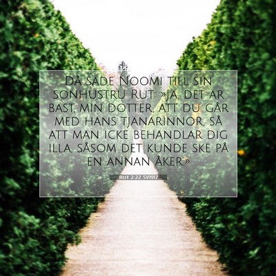 Picture 07 - Rut 2:22 SV1917 - Då sade Noomi till sin sonhustru Rut: »Ja, det - Bible Verse Picture