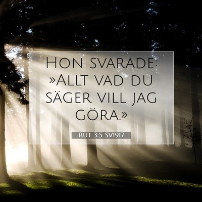 Picture 07 - Rut 3:5 SV1917 - Hon svarade: »Allt vad du säger vill jag - Bible Verse Picture
