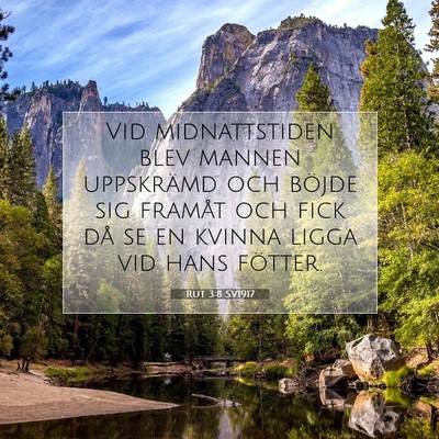Picture 07 - Rut 3:8 SV1917 - Vid midnattstiden blev mannen uppskrämd och - Bible Verse Picture