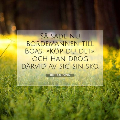 Picture 07 - Rut 4:8 SV1917 - Så sade nu bördemannen till Boas: »Köp du - Bible Verse Picture