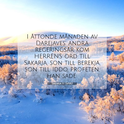 Picture 07 - Sakaria 1:1 SV1917 - I åttonde månaden av Darejaves' andra - Bible Verse Picture
