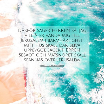 Picture 07 - Sakaria 1:16 SV1917 - Därför säger HERREN så: Jag vill åter vända - Bible Verse Picture