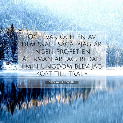 Picture 07 - Sakaria 13:5 SV1917 - Och var och en av dem skall säga: »Jag är - Bible Verse Picture