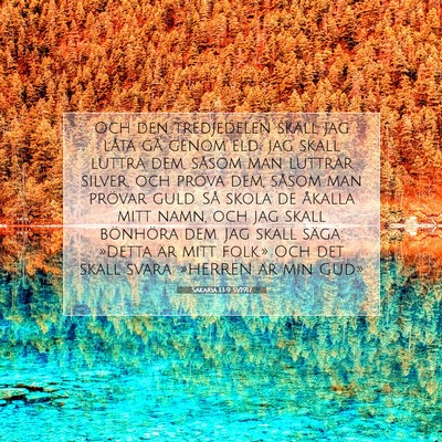 Picture 07 - Sakaria 13:9 SV1917 - Och den tredjedelen skall jag låta gå genom - Bible Verse Picture
