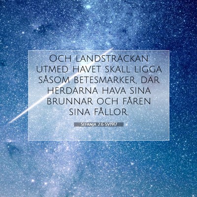 Picture 07 - Sefanja 2:6 SV1917 - Och landsträckan utmed havet skall ligga såsom - Bible Verse Picture