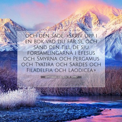 Picture 07 - Uppenbarelseboken 1:11 SV1917 - och den sade: »Skriv upp i en bok vad du får - Bible Verse Picture