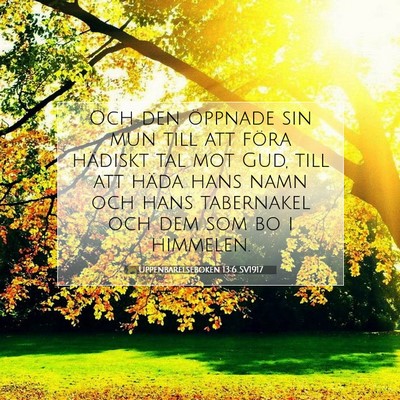 Picture 07 - Uppenbarelseboken 13:6 SV1917 - Och den öppnade sin mun till att föra hädiskt - Bible Verse Picture