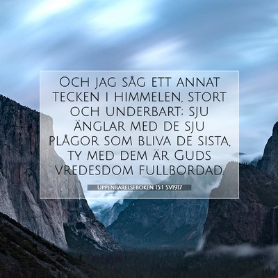 Picture 07 - Uppenbarelseboken 15:1 SV1917 - Och jag såg ett annat tecken i himmelen, stort - Bible Verse Picture