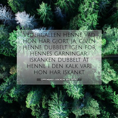 Picture 07 - Uppenbarelseboken 18:6 SV1917 - Vedergällen henne vad hon har gjort, ja, given - Bible Verse Picture