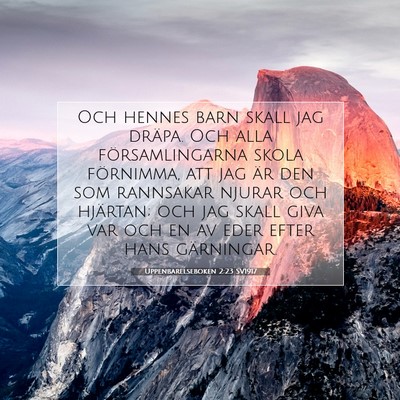 Picture 07 - Uppenbarelseboken 2:23 SV1917 - Och hennes barn skall jag dräpa. Och alla - Bible Verse Picture