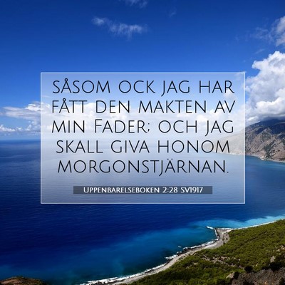 Picture 07 - Uppenbarelseboken 2:28 SV1917 - såsom ock jag har fått den makten av min Fader; - Bible Verse Picture