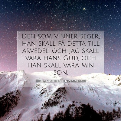 Picture 07 - Uppenbarelseboken 21:7 SV1917 - Den som vinner seger, han skall få detta till - Bible Verse Picture