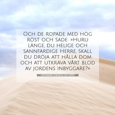 Picture 07 - Uppenbarelseboken 6:10 SV1917 - Och de ropade med hög röst och sade: »Huru - Bible Verse Picture