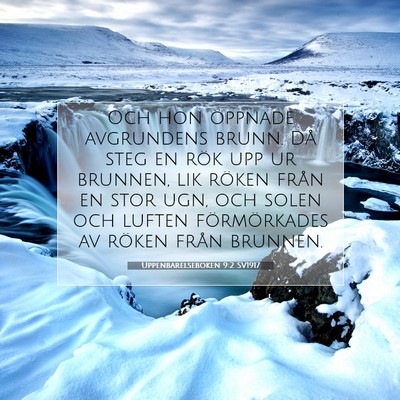 Picture 07 - Uppenbarelseboken 9:2 SV1917 - Och hon öppnade avgrundens brunn. Då steg en - Bible Verse Picture